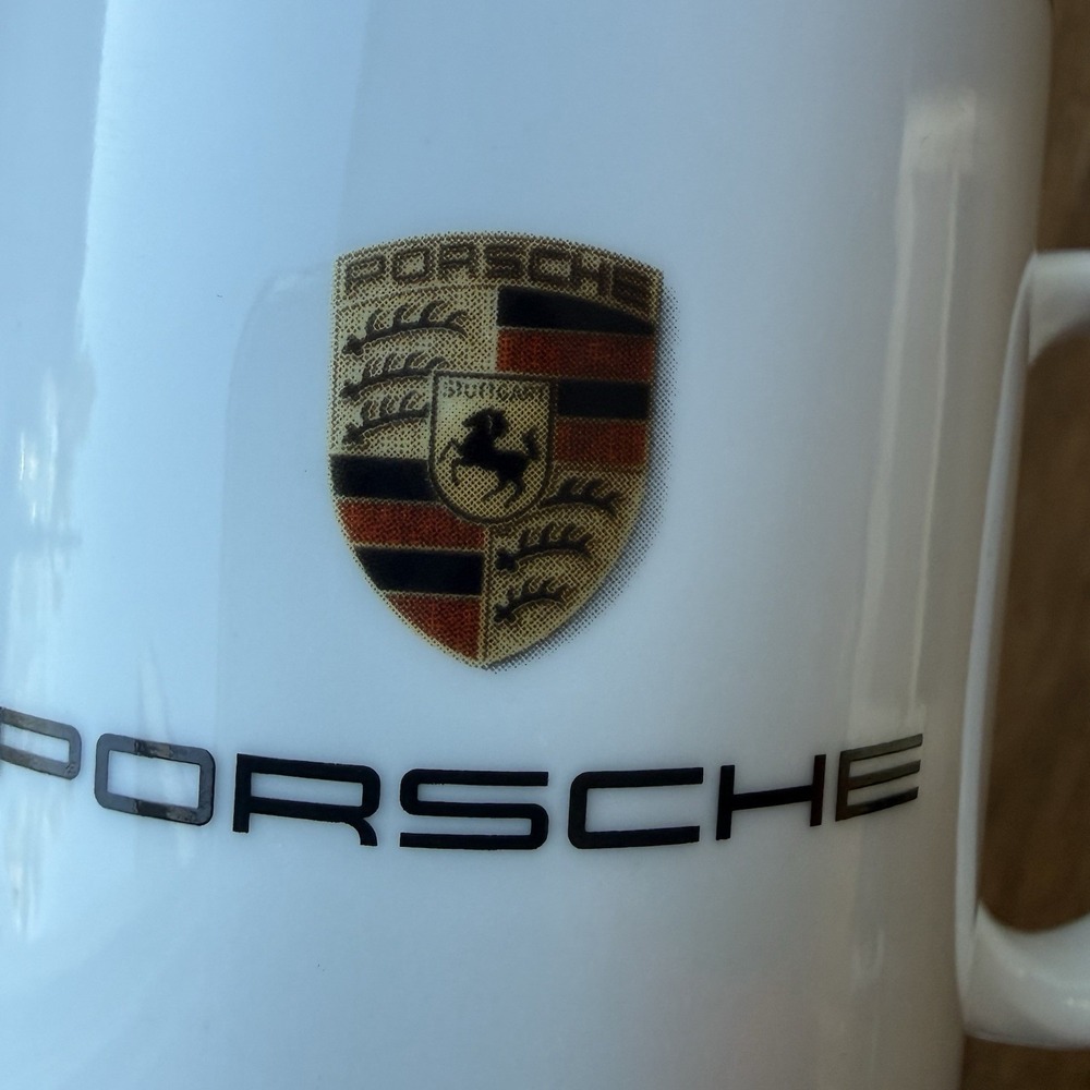Porsche Coffee Mug Gold Trim Official Crest Logo Made In Germany White 9 oz - Picture 5 of 6